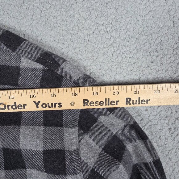 American Eagle Flannel Shirt Mens Size Large nGray Black Plaid Brushed Rugged NW - Picture 9 of 11